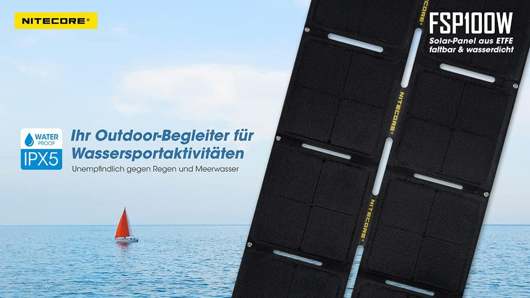 Nitecore Solarpanel FSP100 IPX5-100W, wasserfest