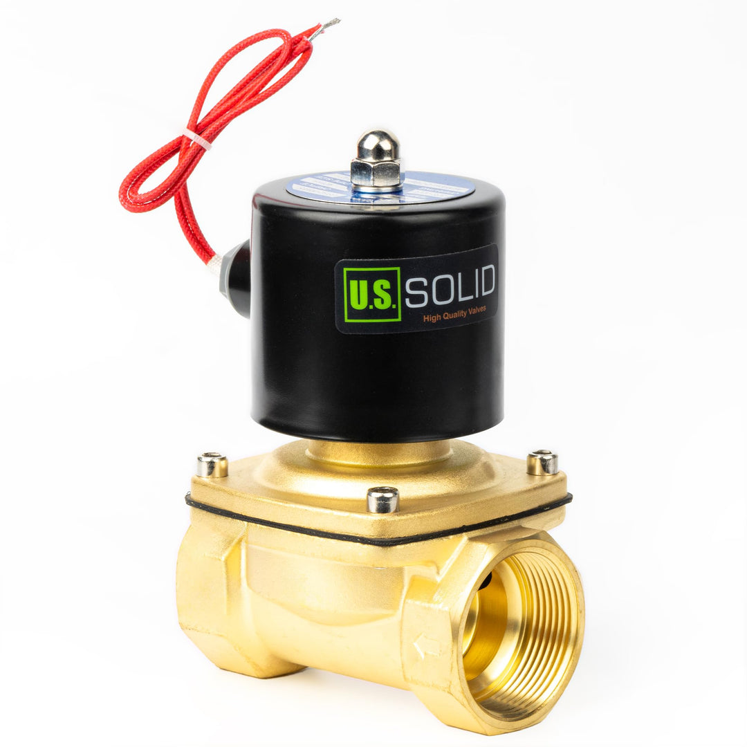 U.S. Solid 1-1/2" Messing Elektrisch Magnetventil 230V AC stromlos geschlossen VITON Wasser Luft Öl