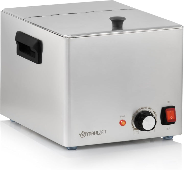 Mahlzeit Edelstahl Würstchenwärmer elektrisch | 29,5 x 34,5 x 24 cm | Bockwurstwärmer Gastro | 220-2