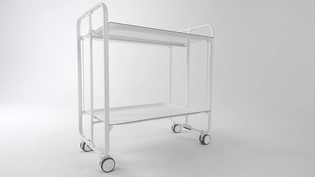 DON HIERRO - Servierwagen weiss, klappbar, 2 Böden. Rollwagen Bauhaus-Weiss Einheitsgrösse Weiss, Ei