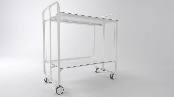 DON HIERRO - Servierwagen weiss, klappbar, 2 Böden. Rollwagen Bauhaus-Weiss Einheitsgrösse Weiss, Ei