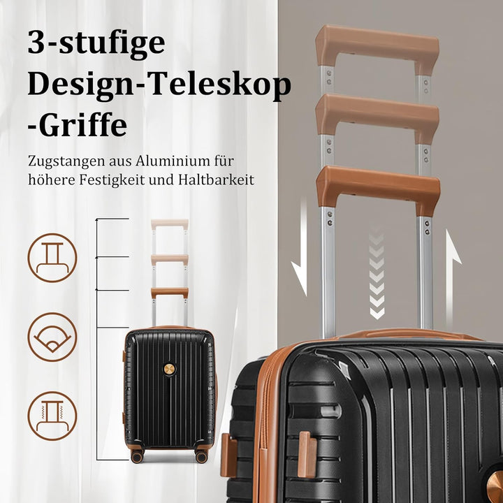Joyway Kofferset 6tlg Hartschale Leicht PP mit 4 Rollen und TSA-Schloss Der Gepäcksets Enthält 1 Kos