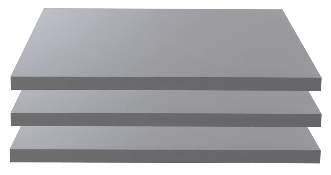 FORTE 3-er Set Einlegeböden schmal, Holzwerstoff, grau, 47,8 x 42 x 2,2 cm Grau 47,8 x 42 x 2,2 cm,