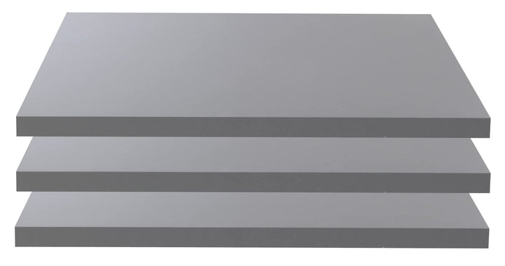 FORTE 3-er Set Einlegeböden schmal, Holzwerstoff, grau, 47,8 x 42 x 2,2 cm Grau 47,8 x 42 x 2,2 cm,