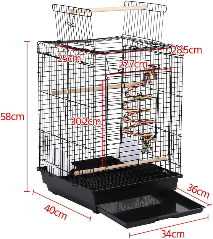 Yaheetech Vogelkäfig mit Vogelspielzeuge Wellensittichkäfig Nymphensittiche Fink Papageienkäfig mit