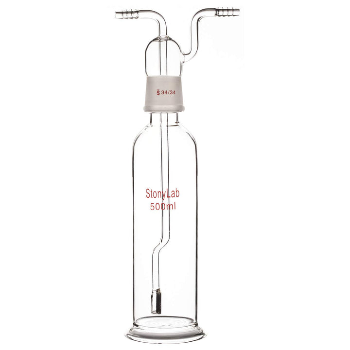 stonylab Gaswaschflasche, Borosilikatglas 34/34 Stopper Gas Bubbler Gaswaschflasche mit Frittenschei
