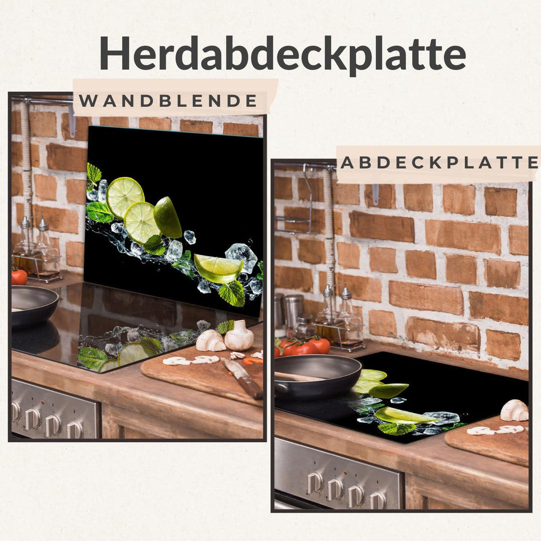 TMK ArtDeko Herdabdeckplatte 1 Teilig 60x52 cm - Spritzschutz Herdabdeckung – Herdschutz aus Sicherh