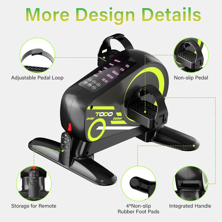 TODO Elektrisch Pedaltrainer für senioren mit 12 Geschwindigkeiten, Mini Heimtrainer mit Automatik-M