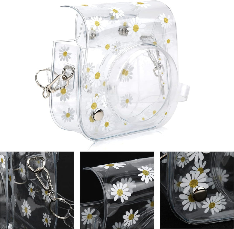 Sofortige Kameratasche, PVC-Kamera-Schutzhülle Daisy Transparente Sling Shell-Tasche mit Schultergur