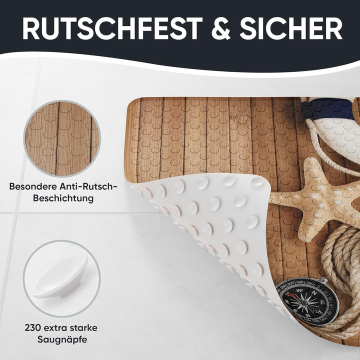 Sanilo Badematte 53 x 53 cm, rutschfeste Duschmatte für Dusche und Badewanne, Antirutschmatte maschi