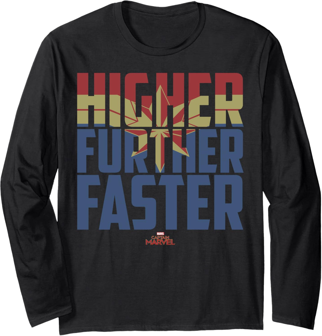 Captain Marvel Higher Further Faster Costume Fill Langarmshirt