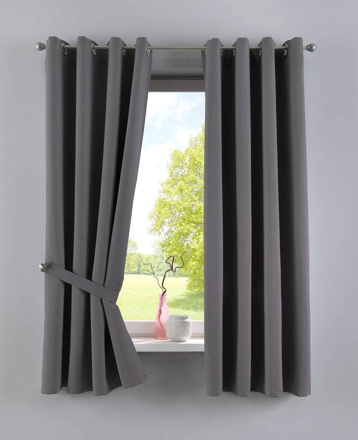 Gardinenbox Vorhang Blickdicht »Newyork« Dunkelgrau HxB 245x295 cm 1er-Pack Thermo-Gardine Verdunkel