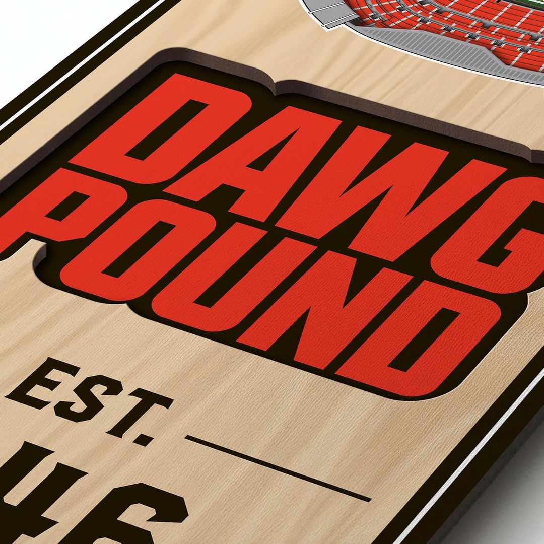 YouTheFan NFL 3D Stadion Banner, 15,2 x 48,3 cm Cleveland Browns, Cleveland Browns