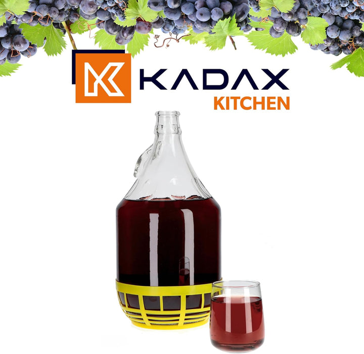 KADAX Weinballon 5L, Glasballon für Wein 2 stück, Weinfass aus glas, Gärballon, Fass für Wein aus Gl