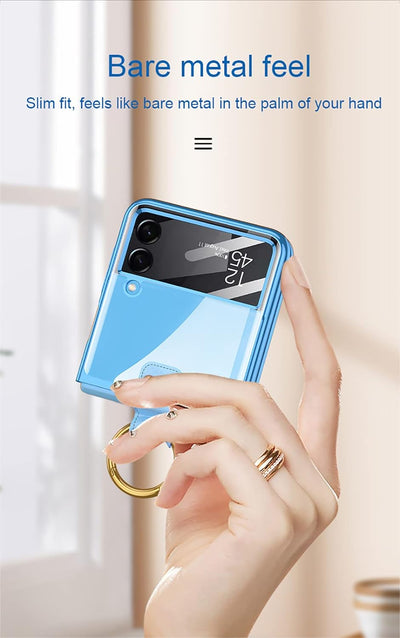 COQUE Hülle für Samsung Galaxy Z Flip 4,Hülle und Folie Integriertes Phantom Transparente Handyhülle