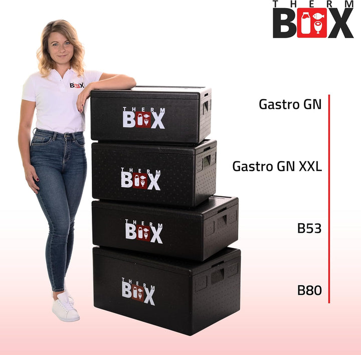 THERM BOX Profibox B53 für E2 Kisten 53 Liter Innen: 62,5x42,5x22cm Styroporbox Thermobox Warmhalteb