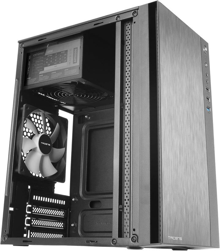 Tacens Anima ACX500, Micro ATX PC Gehäuse, 12cm Lüfter, 500W Netzteil, USB 3.0, Schwarz, Compact
