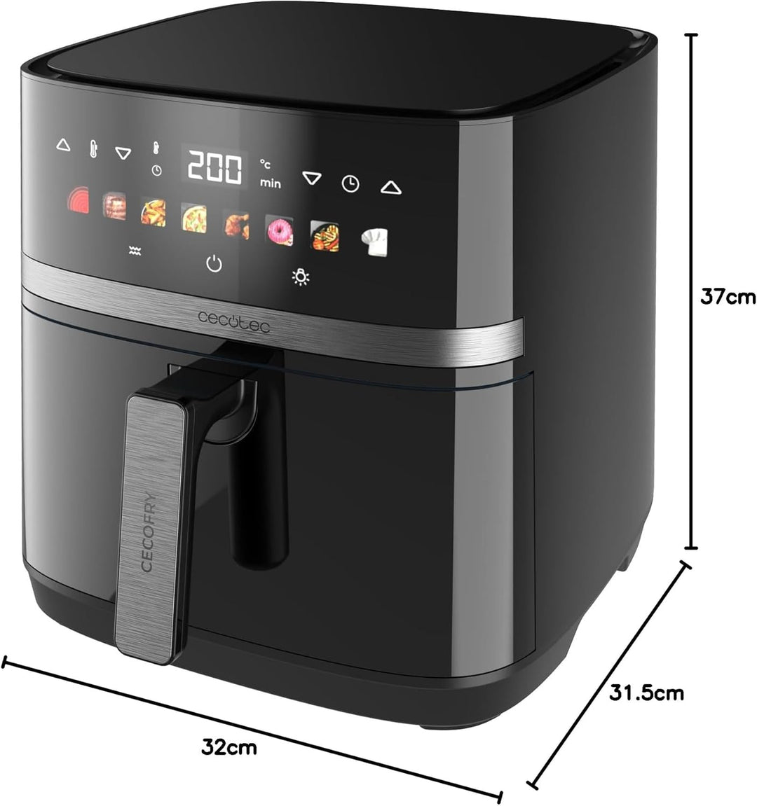 Cecotec Cecofry&Grill Duoheat 8000 Luftfritteuse mit Doppelgrill, Air Fryer, 8 l, 2.200 W, perfekte