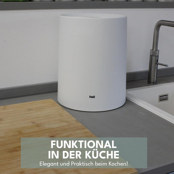 12L Mülleimer Weiss Matt – Vielseitiger Badezimmer Papierkorb & WC Mülleimer, Eleganter Büro Mülleim