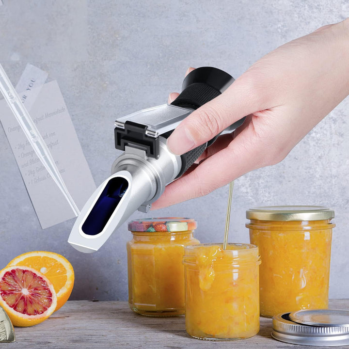 Brix Refraktometer 0~90%, Handrefraktometer für Zucker, Brix Messgerät, hohe Genauigkeit mit ATC für