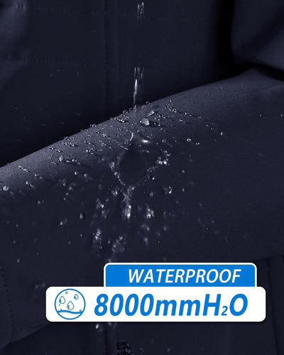 33,000ft Damen Leichte Wasserdichte Softshell Regenjacke Lange Funktionsjacke Übergangsjacke Windjac