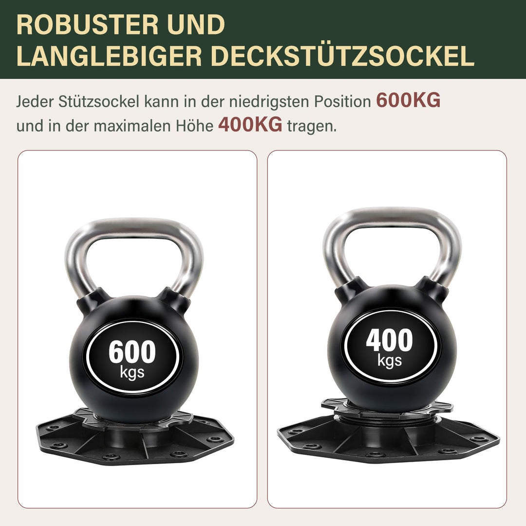 Gimisgu Stellfuss 10 Stück Stelzlager höhenverstellbar 18-30mm Plattenlager - Stelzlager für Terrass