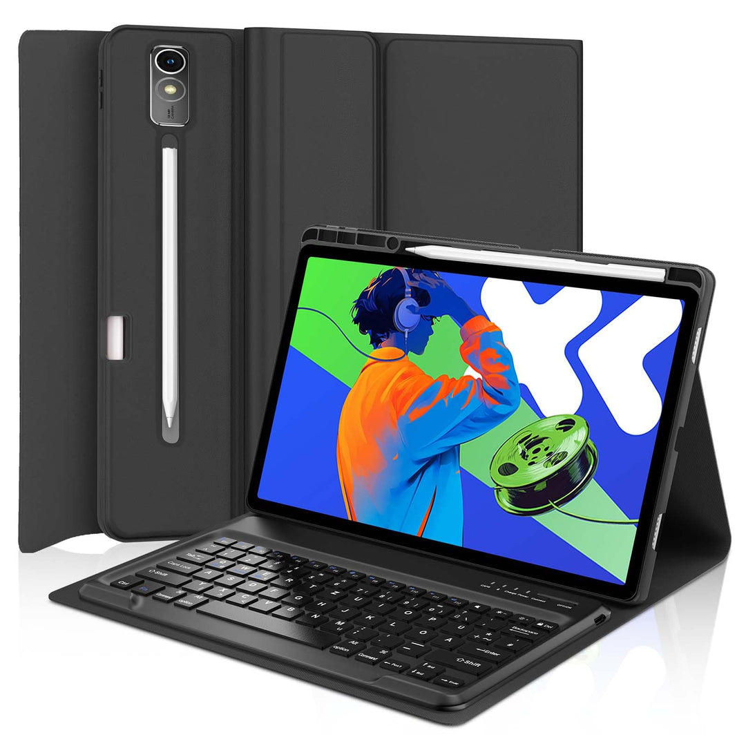 IVEOPPE Hülle mit Tastatur für Lenovo idea Tab Pro 12.7" 2025, Bluetooth Abnehmbare Magnetisch QWERT