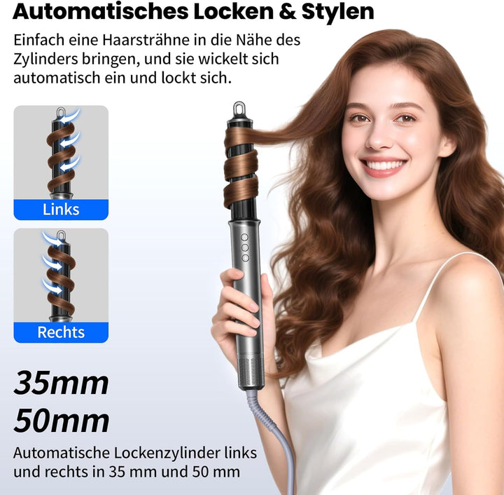 MANKIW 5 in 1 Airstyler Set,Heissluftstyler &amp; Warmluftbürste mit 110.000 U/Min Hochgeschwindigkeitsm