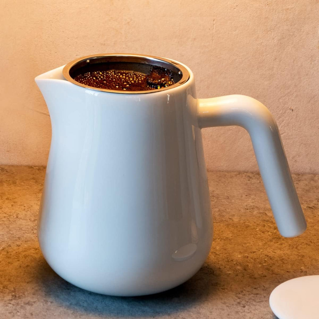 ARCA X-Tract Kaffeekanne Porzellan mit Filter 0,8l | Coffee Maker für 4-5 Tassen | Kaffeebereiter mi