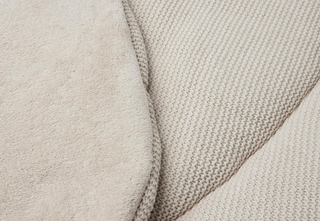 Jollein Krabbeldecke für Baby - Basic Knit, Nougat - Laufgittereinlage - Ø 95 cm - Spieldecke Baby -