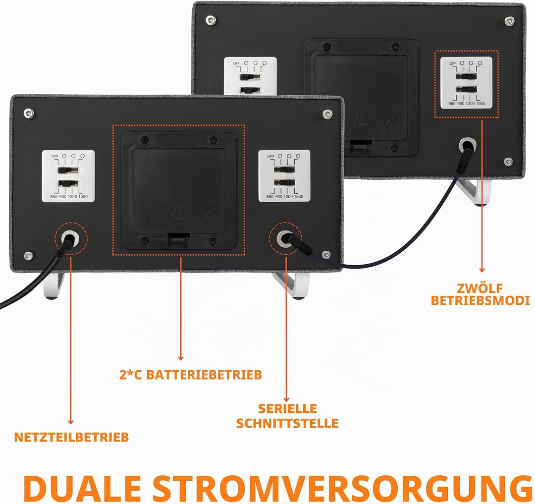 MOZSLY Doppel Uhrenbeweger für Automatikuhren mit leisem Motor Grau Hanf Baumwoll Gewebe, Grau