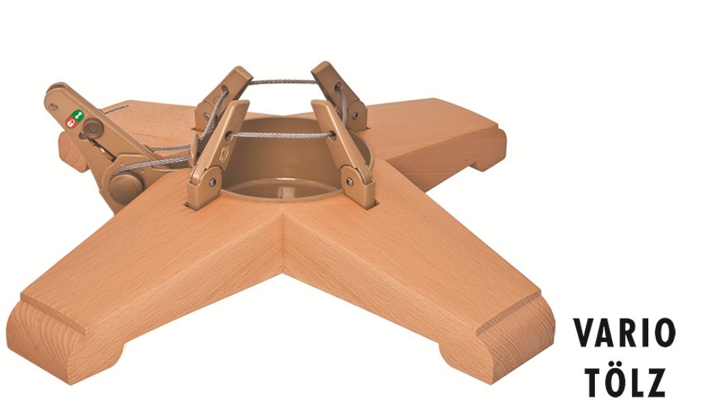 KRINNER® Weihnachtsbaum Christbaumständer Vario Tölz Massivholz Buche Design 47cm inkl. Fusspedal-un