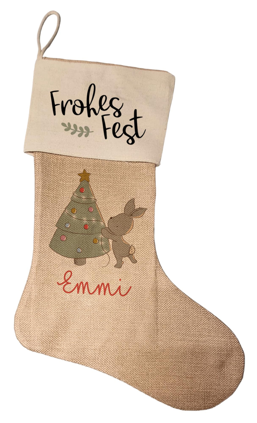 Kilala Nikolausstrumpf zum befüllen Weihnachsstrumpf mit Name personalisiert Kinder Erwachsende Aufh