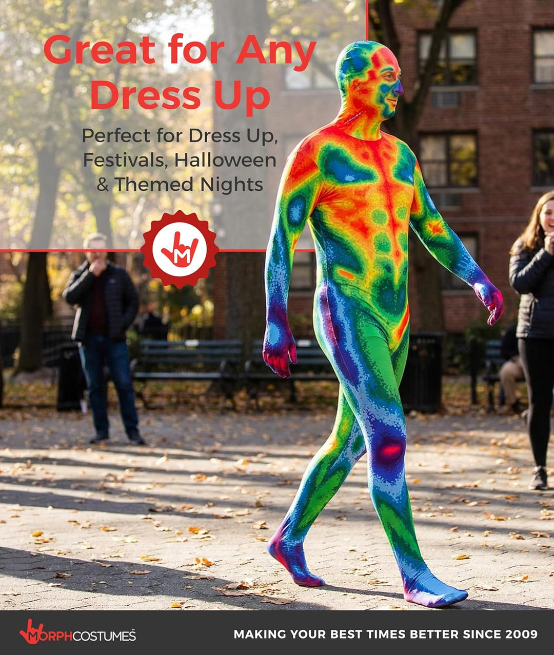 Morphsuits Infrarot Erwachsene, Kostüm Herren, Halloween Herren, Herren, Ganzkörper Kostüm Männer, G