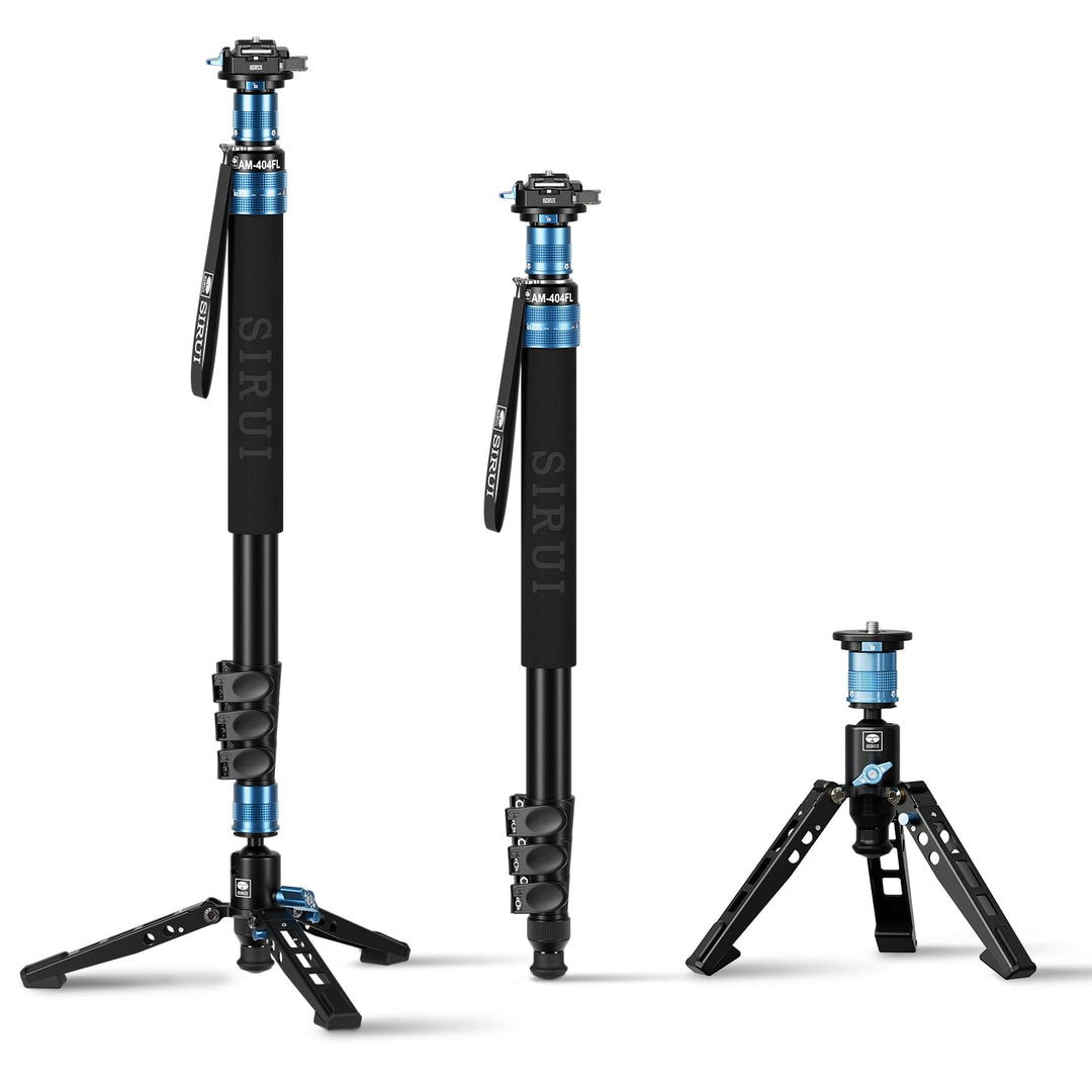 SIRUI 192 cm Einbeinstativ AM-404FL mit Füssen, Professionelles Aluminium Monopod, Kompaktes Reise-E