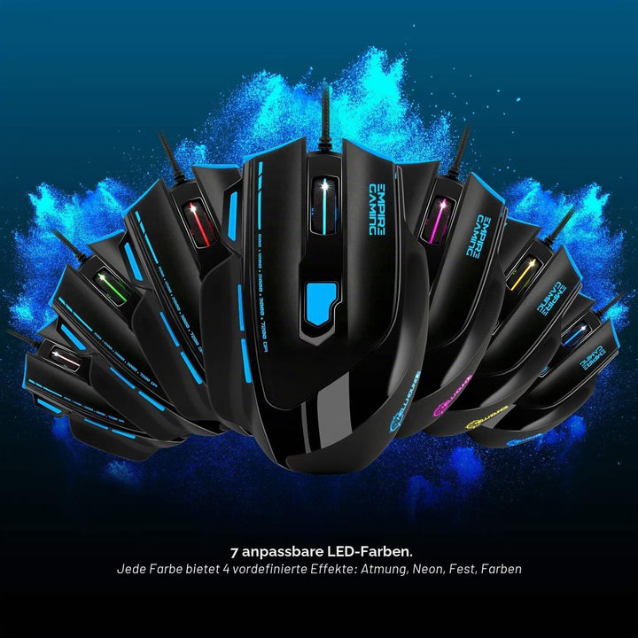 EMPIRE GAMING - Hellhounds PC Gaming Pack English- Keyboard Mouse Mousepad - Software programmable -