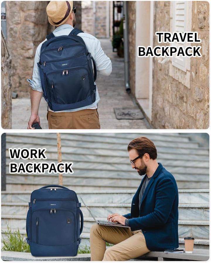 ECOHUB Rucksack Easyjet Handgepäck 45x36x20, Reiserucksack Gepäck Laptop Daypacks, PET-Recycelte Umw