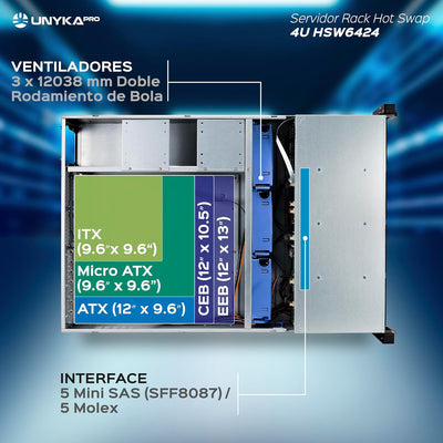 Unykach Chassis Rack Hot Swap 4U / 24 Bay, PYROJEWEL-A-20052233, 4U/24 Bahías