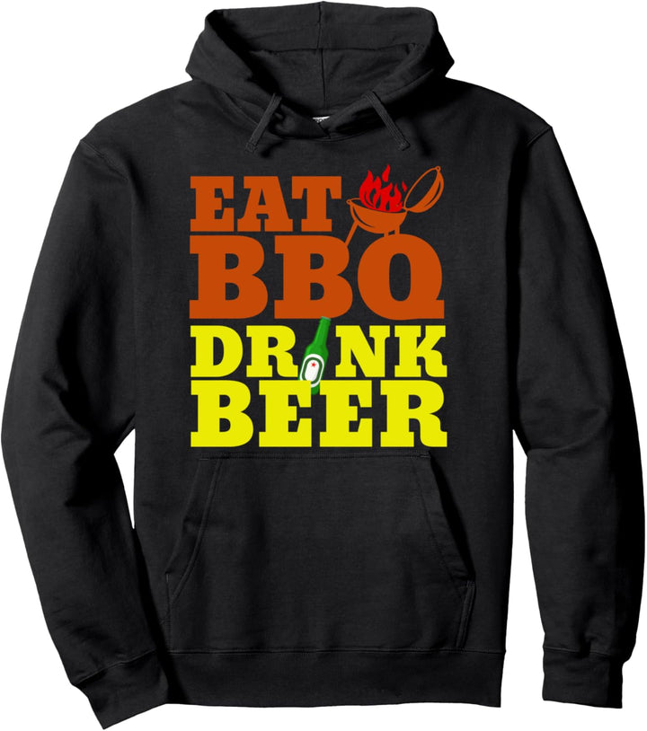 Eat BBQ Drink Beer - Barbecue BBQ Spatula Grill Chef Pullover Hoodie