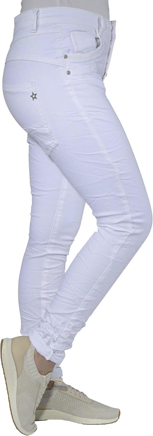 Jewelly Jeans Damen im Crash Look 5154 Off-white 34, Off-white 34