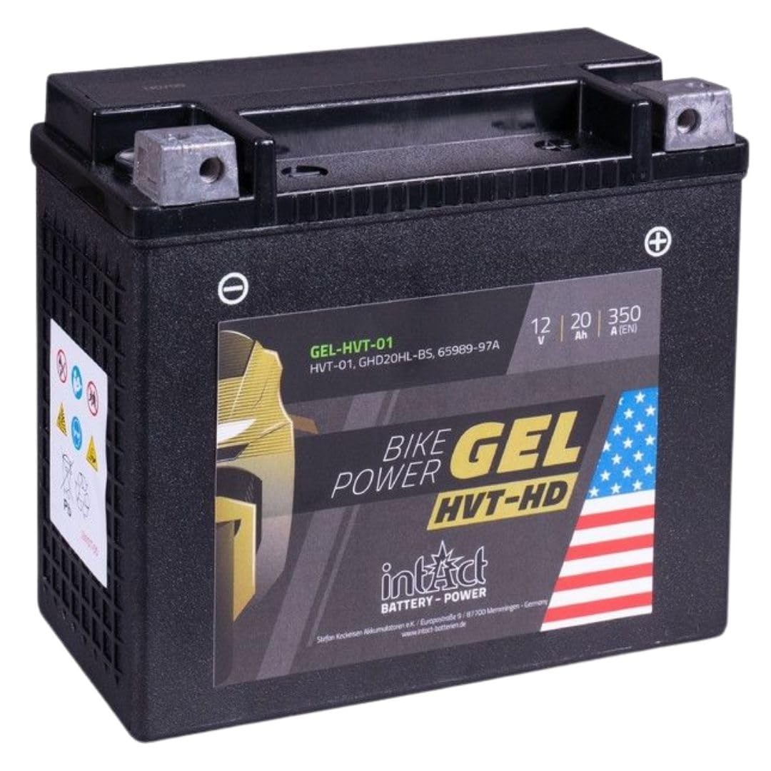 intAct - GEL HVT-01 MOTORRADBATTERIE - Motorrad Batterie perfekt für Harley Davidson & andere hubrau