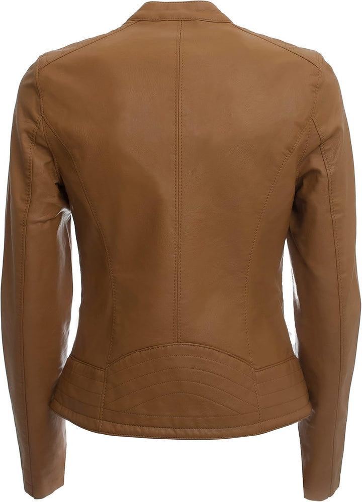 JOPHY & CO. Kurze Damenjacke aus Kunstleder (cod. 8820) oder aus echtem Leder (cod. 8820/A) mit Tasc