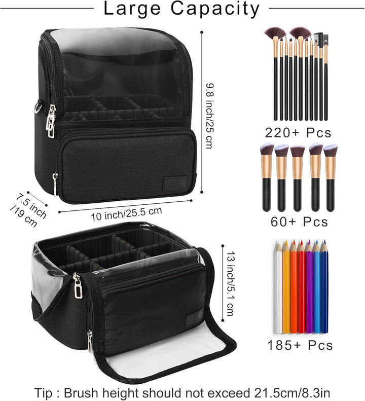 Relavel Kosmetikpinseltasche Extra Gross - Stehhaltende & Faltbare Kosmetiktasche für Reise & Heimge