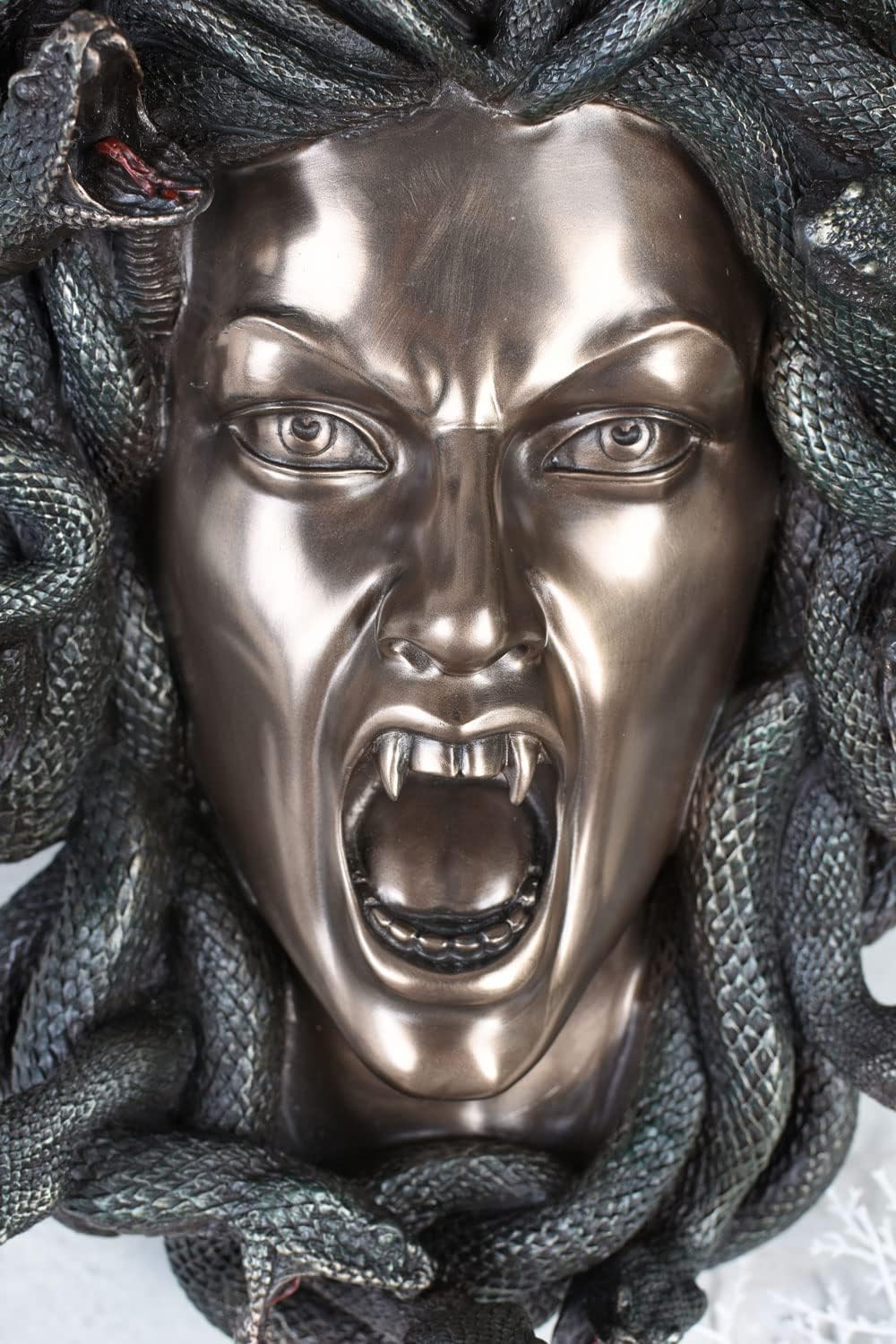 Medusa Kopf in Schlangenkrone Gorgone Büste Frauenkopf Wandfigur Veronese Vampir wu77091V4 Palazzo E