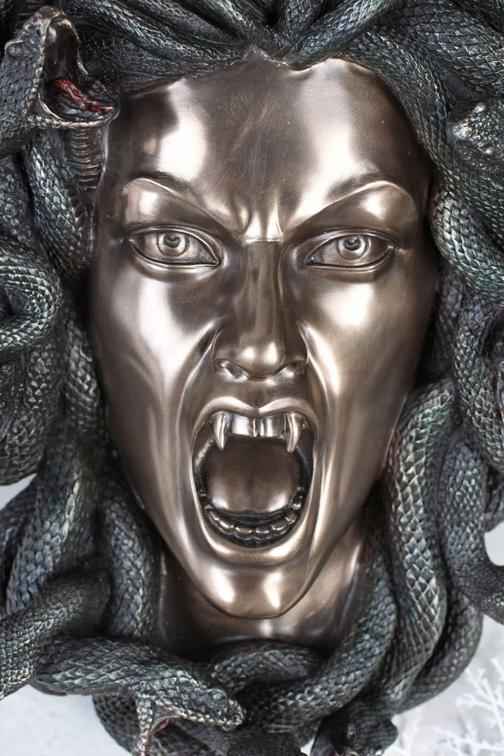 Medusa Kopf in Schlangenkrone Gorgone Büste Frauenkopf Wandfigur Veronese Vampir wu77091V4 Palazzo E