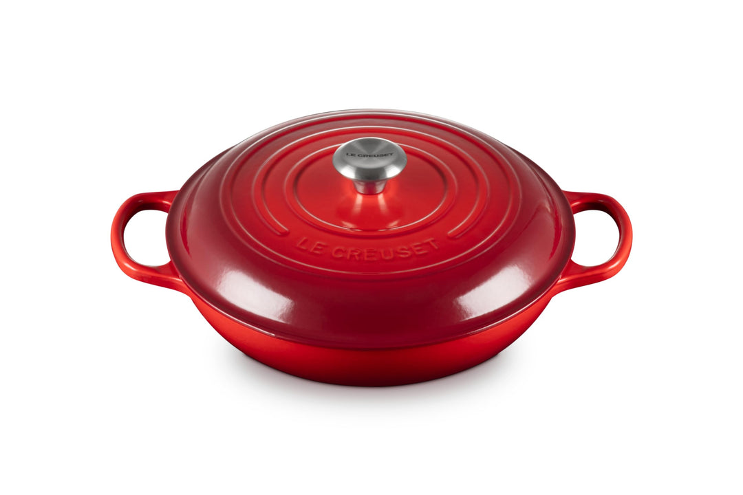 Le Creuset Signature Gusseisen Gourmet-Profitopf, Rund, Ø 30 cm, 3,5 l, Für alle Herdarten inkl. Ind