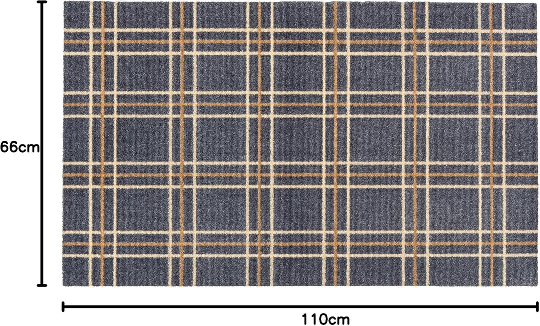 Astra rutschfeste Sauberlaufmatte innen - Karos 66 x 110 cm - Wohnraum Fussmatte Design - Extrem sau