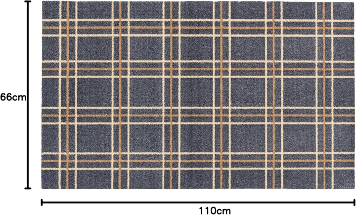 Astra rutschfeste Sauberlaufmatte innen - Karos 66 x 110 cm - Wohnraum Fussmatte Design - Extrem sau