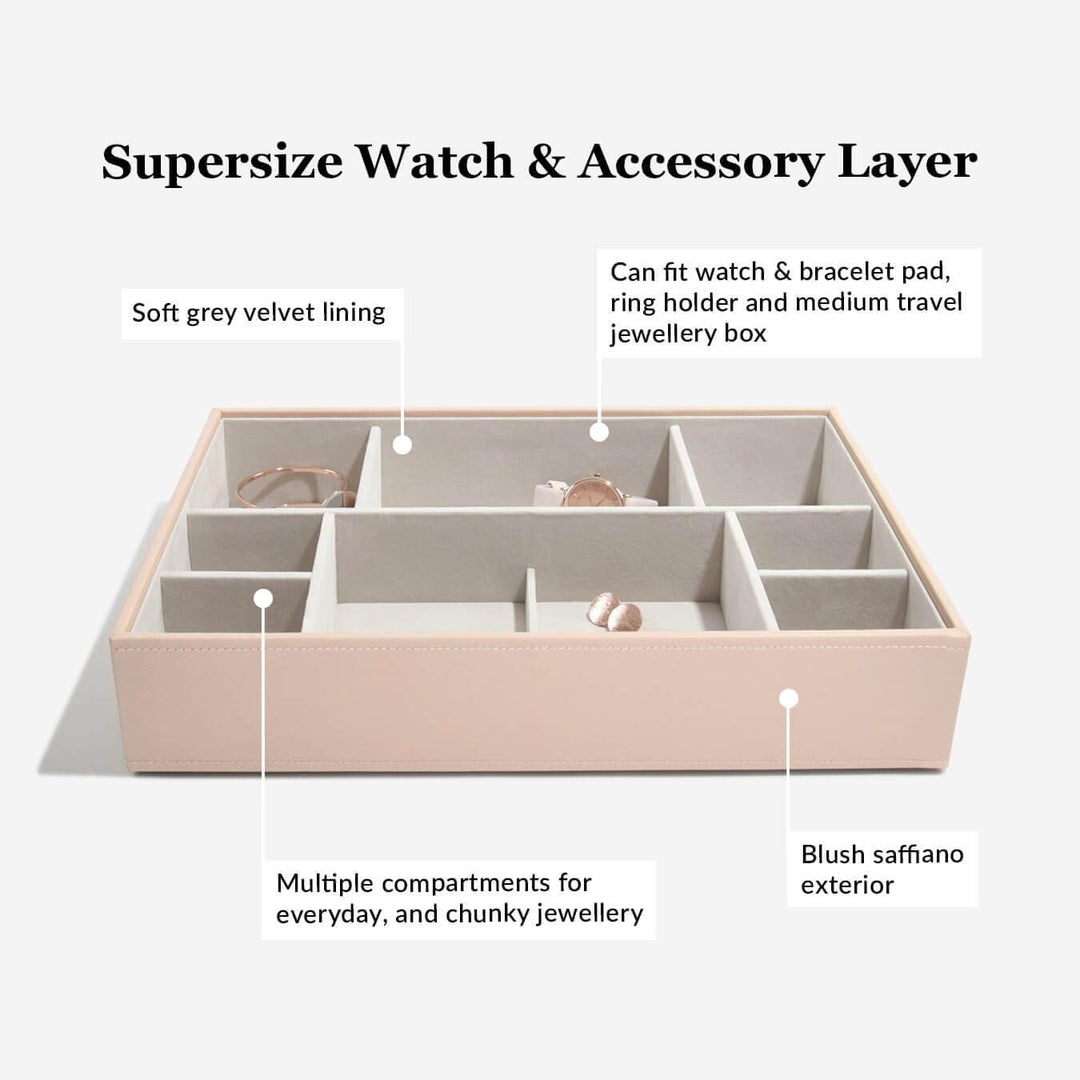 Stackers – Schmuckbox, besonders Tief, 11 Fächer Blush Pink, Blush Pink