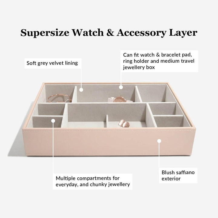 Stackers – Schmuckbox, besonders Tief, 11 Fächer Blush Pink, Blush Pink